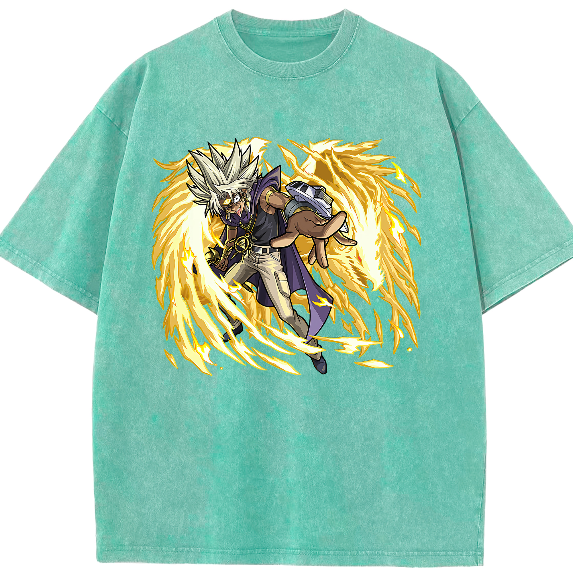 （画像用） 遊☆戯☆王 Yu-Gi-Oh! 綿100% ヴィンテージ風 半袖Tシャツ（フロントプリント）